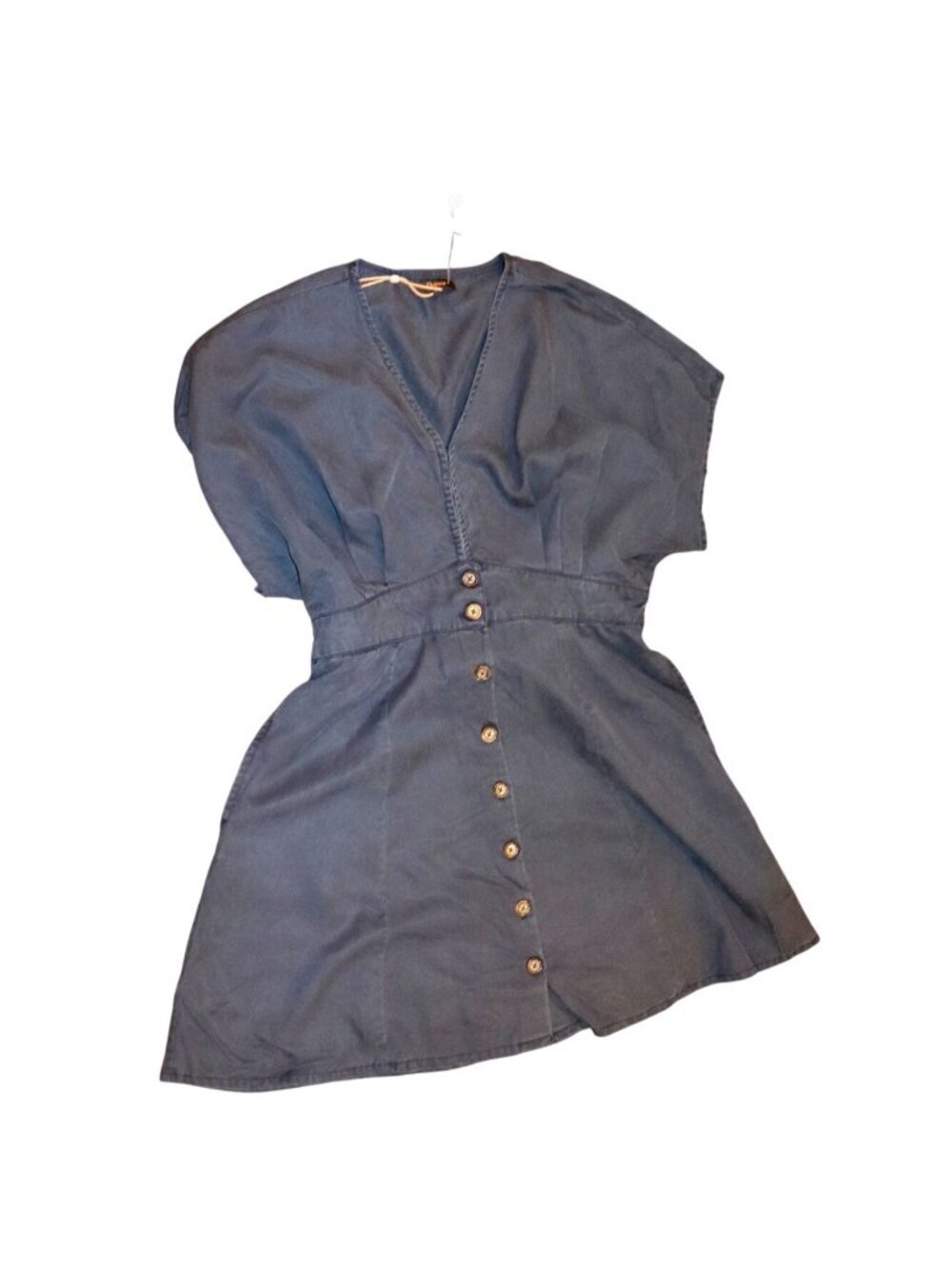 Quince Vintage Wash Tencel Button Front Dress, Size L NWT